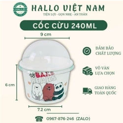 CỐC CỪU 240ML ĐỰNG BÁNH BÔNG LAN TRỨNG MUỐI - CỐC CỪU 240ML ĐỰNG KEM