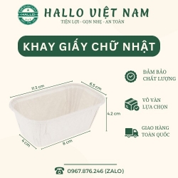 HỘP GIẤY CHỮ NHẬT NƯỚNG BÁNH TRỰC TIẾP, ĐỰNG BÁNH BÔNG LAN, BÁNH CHUỐI [TRẮNG]