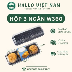 HỘP NHỰA 3 NGĂN ĐỰNG BÁNH TRUNG THU, LAVA TRỨNG CHẢY, TART TRỨNG [W360]