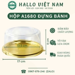 HỘP A1680 ĐẾ VÀNG NẮP CAO ĐỰNG BÁNH BAO ĐÀO TIÊN, BÁNH BÔNG LAN TRỨNG MUỐI