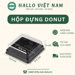 HỘP NHỰA ĐỰNG BÁNH DONUT [ĐẾ ĐEN]