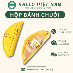 HỘP BÁNH HÌNH CHUỐI KÈM TAG GIẤY ĐỰNG BÁNH BÔNG LAN