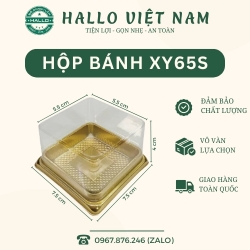 HỘP VUÔNG ĐẾ VÀNG - HỘP ĐỰNG BÁNH TRUNG THU, RAU CÂU [XY65S]
