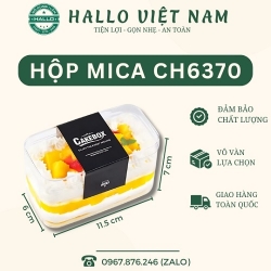HỘP MICA HÌNH CHỮ NHẬT 6370 ĐỰNG BÁNH TIRAMISU - MOUSSE - COOKIE