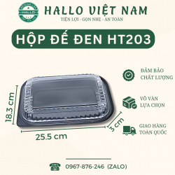 HỘP NHỰA HT203 ĐẾ ĐEN NẮP TRONG ĐỰNG ĐỒ ĂN 