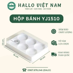 HỘP PET 6 Ô ĐẾ TRẮNG [YJ1510]
