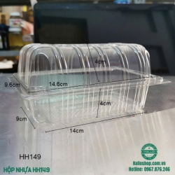 HỘP NHỰA HH149 ĐỰNG BÁNH BÔNG LAN, BÁNH SU KEM CÓ NẮP GẬP