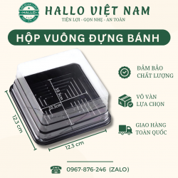 HỘP ĐỰNG BÁNH HÌNH VUÔNG XY12-12 - HỘP ĐỰNG BÁNH NGỌT - HỘP ĐỰNG BÁNH TRUNG THU - BÁNH RAU CÂU