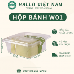 HỘP VUÔNG W01 ĐỰNG BÁNH TIRAMISU, BÁNH BÔNG LAN CUỘN