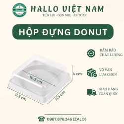 HỘP NHỰA ĐỰNG BÁNH DONUT [ĐẾ TRẮNG]