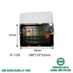 KHAY NHỰA SUSHI HÌNH CHỮ NHẬT CÓ HOA VĂN JY -1105