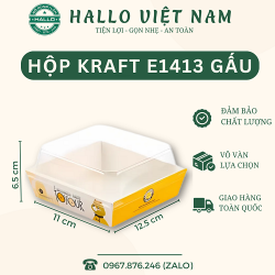 HỘP GIẤY HÌNH GẤU 1413 NẮP TRONG ĐỰNG BÁNH 