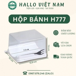 HỘP CHỮ NHẬT H777 KÈM NĨA ĐỰNG BÁNH BÔNG LAN CUỘN
