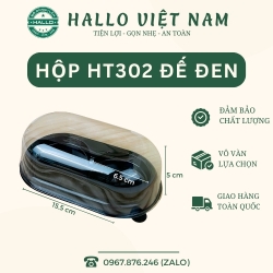 HỘP NHỰA 2 Ô HT302 ĐỰNG BÁNH MOCHI, BANH TRUNG THU ĐẾ ĐEN