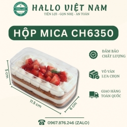 HỘP MICA HÌNH CHỮ NHẬT 6350 ĐỰNG BÁNH TIRAMISU - MOUSSE - COOKIE