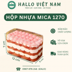 HỘP MICA CỨNG HÌNH CHỮ NHẬT 330ML 1270 ĐỰNG BÁNH TIRAMISU 