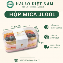 HỘP MICA CỨNG JL001 HÌNH CHỮ NHẬT 280ML ĐỰNG BÁNH TIRAMISU