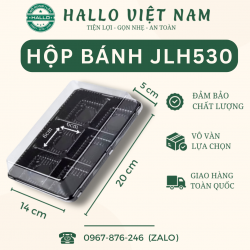HỘP NHỰA 6 Ô VUÔNG JLH530 ĐỰNG BÁNH NGỌT, BÁNH TRUNG THU, MOCHI