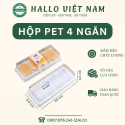 HỘP PET 4 NGĂN ĐỰNG BÁNH MOUSSE, CHEESECAKE, PANNA COTTA [HT315]