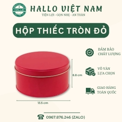 HỘP THIẾC TRÒN MÀU ĐỎ ĐỰNG BÁNH TIRAMISU, BÁNH MOUSSE, TRÁI CÂY