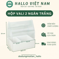 HỘP QUÀ 2 NGĂN MÀU TRẮNG ĐỰNG BÁNH VÀ HOA