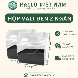 HỘP QUÀ QUAI XÁCH MÀU ĐEN KÈM ĐẾ BÁNH ĐỰNG BÁNH KEM TẶNG QUÀ SINH NHẬT, HỘP QUÀ TẶNG 8/3 MÀU ĐEN