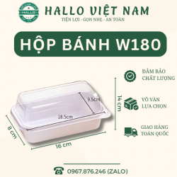 HỘP W180 ĐỰNG BÁNH BÔNG LAN CUỘN SIZE 17CM KÈM NẮP