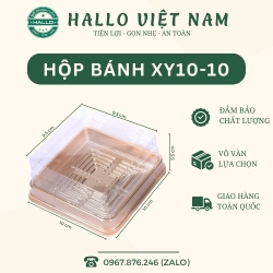 HỘP NHỰA VUÔNG ĐẾ VÀNG ĐỰNG RAU CÂU, BÁNH TRUNG THU 150-200G [XY10-10/JLH10-10]