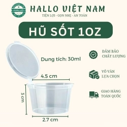 HŨ SỐT 1OZ NẮP LIỀN ĐỰNG NƯỚC CHẤM - HŨ NHỰA TRONG ĐỰNG SỐT 30ML