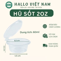 HŨ SỐT 2OZ NẮP LIỀN ĐỰNG NƯỚC CHẤM - HŨ NHỰA TRONG ĐỰNG SỐT 60ML