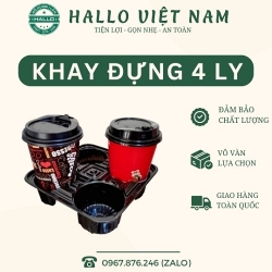 KHAY ĐỰNG LY 4 NGĂN ĐỰNG TRÀ SỮA