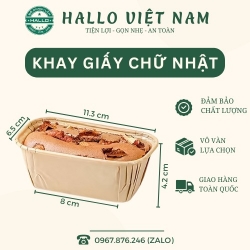 HỘP GIẤY CHỮ NHẬT NƯỚNG BÁNH TRỰC TIẾP, ĐỰNG BÁNH BÔNG LAN, BÁNH CHUỐI [NÂU]