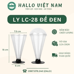 LY MICA LC-28 ĐẾ ĐEN DÙNG ĐỂ ĐỰNG BÁNH LẠNH, TIRAMISU, PANNA COTTA