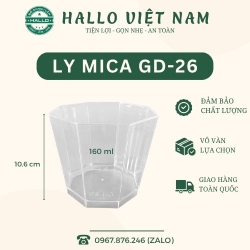 LY MICA GD-26 NGŨ GIÁC DÙNG ĐỂ ĐỰNG BÁNH LẠNH, TIRAMISU, PANNA COTTA