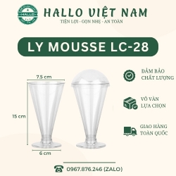 LY MICA LC-28 ĐẾ TRONG DÙNG ĐỂ ĐỰNG BÁNH LẠNH, TIRAMISU, PANNA COTTA
