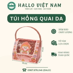 TÚI GIẤY ĐỰNG QUÀ CHO BÉ NGÀY SINH NHẬT, QUỐC TẾ THIẾU NHI KÈM QUAI DA [HỒNG]